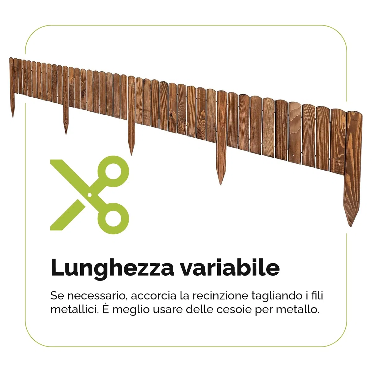 Garronda Rollborder bordure per aiuole e prato recinzione staccionata in legno flessibile 200 cm bordatura da giardino esterno delimitatore aiuole GD-0046 (Marrone Scuro Altezza: 20 cm)