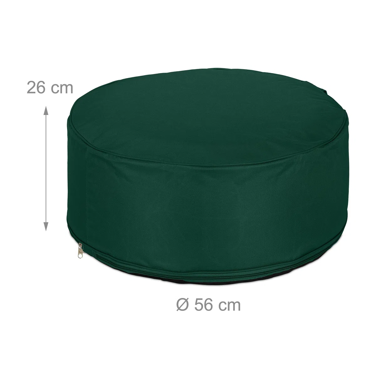Relaxdays Sgabello Gonfiabile da Esterno, Pouf Arredo Outdoor, Poggiapiedi Rotondo da Giardino, HxD: 26x56 cm, Verde