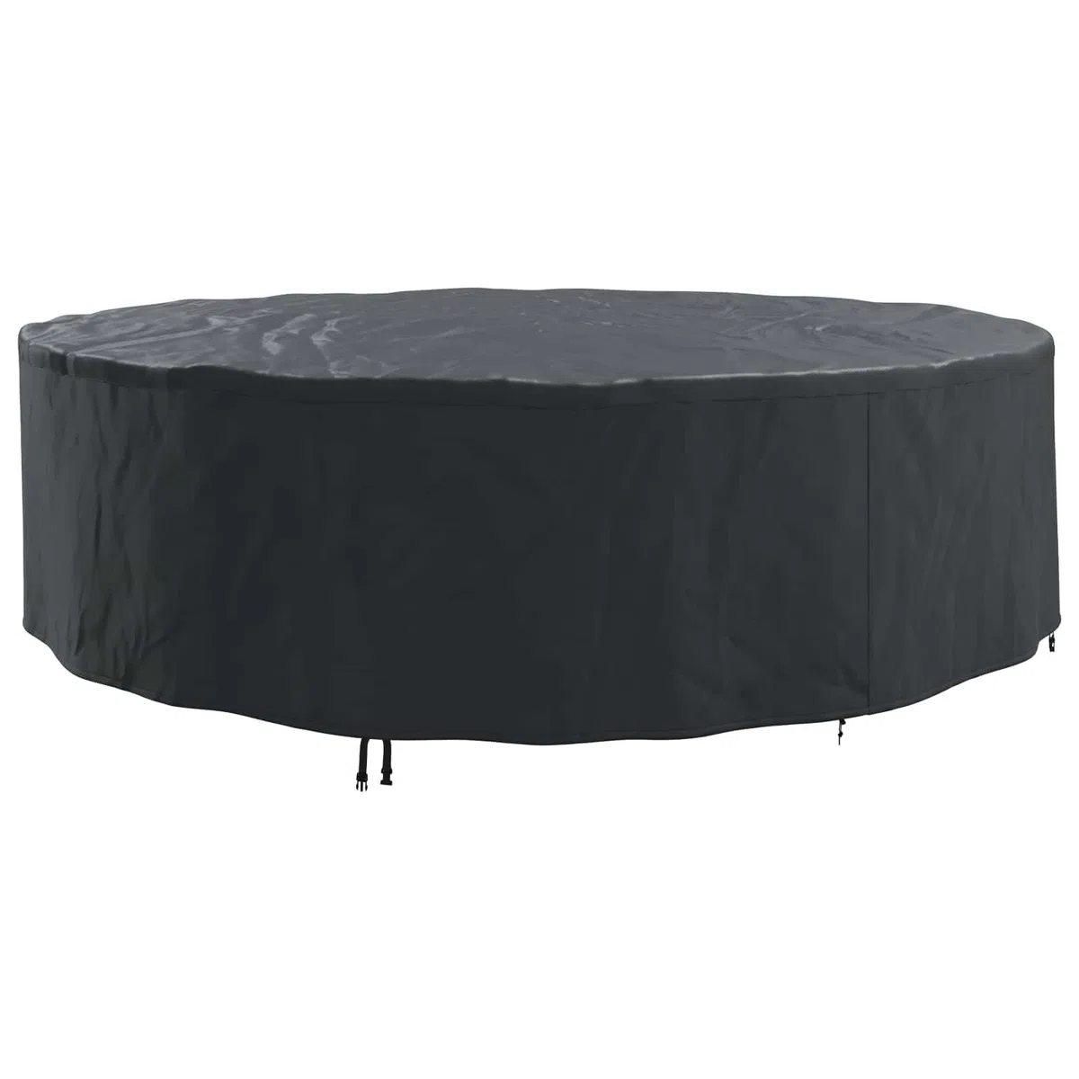 Custodia rotonda impermeabile nera 320 x 320 x 71 cm tessuto Oxford | Chiusura a pressione, cuciture rinforzate, borsa per il trasporto inclusa, per giardino terrazzo patio