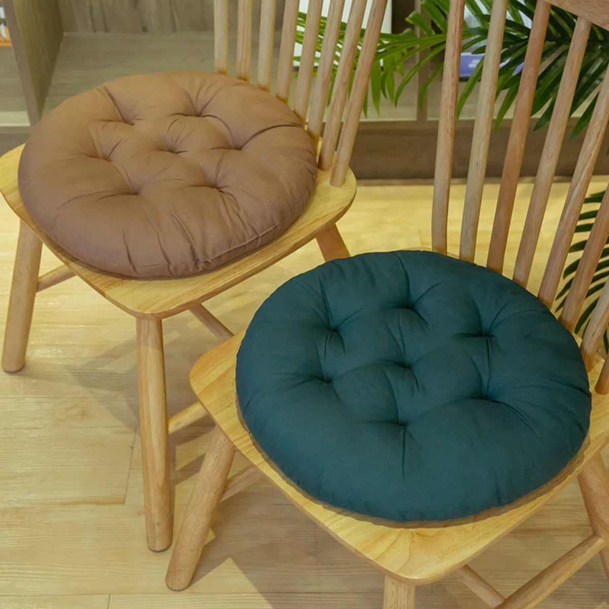 Cuscini per sedie da giardino, confezione da 4 cuscini rotondi, per sedie da terrazza, cucina, patio, balcone, soggiorno, 40 x 40 cm, per decorazione interna o esterna