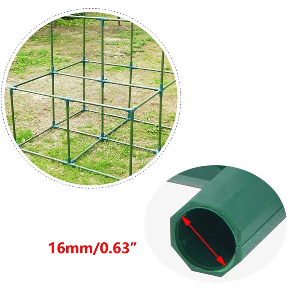 TopHomer 10 Pezzi Connettori per Telaio Serra, 16mm Piatti a 4 Vie Connettori Angolari per Gabbie del Telaio da Giardino per Traliccio d'Uva Protezione Solare Capannone Giardinaggio