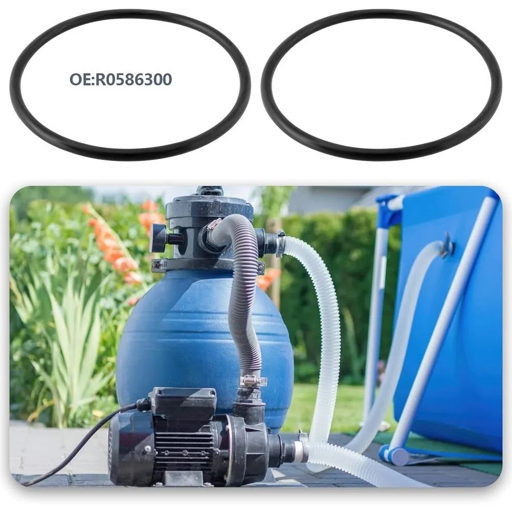 EasyByMall Set di 2 anelli O-ring antiscivolo in gomma fluoro per attrezzature da piscina fuori terra, guarnizione resistente agli agenti chimici e al calore, confezione da 2