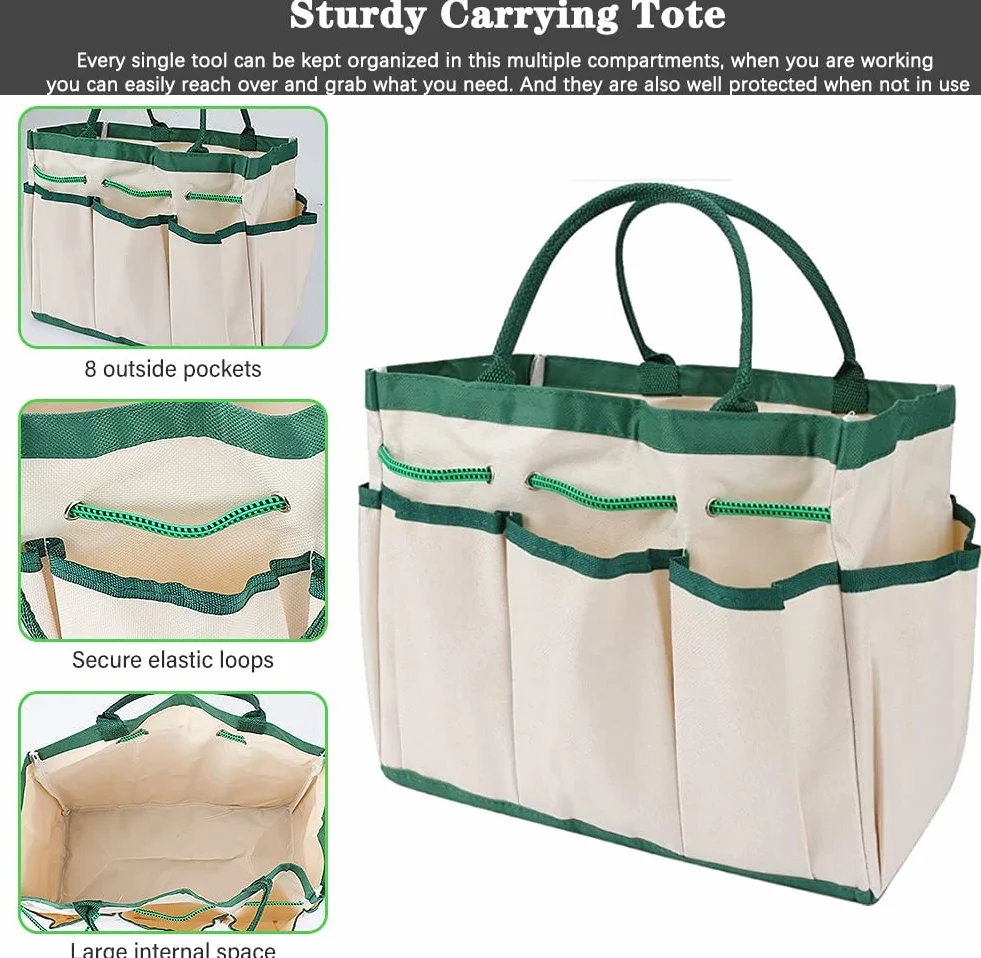 Set di Attrezzi da Giardinaggio, Kit Giardinaggio di Attrezzi Manuali da Floreale Giardino da 16 Pezzi, Regali da Giardinaggio per Donne e Uomini, Attrezzi da Giardinaggio per Impieghi Gravosi