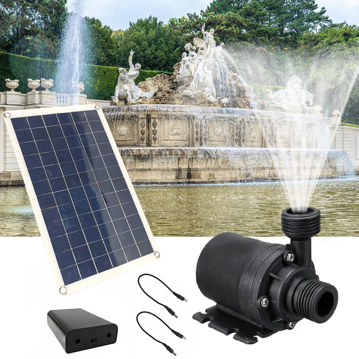 Pompa Ad Acqua Solare Kit Pompa per Fontana Solare 20W 12V Pompa Sommergibile Alimentata a Pannello per Bagno per Uccelli Stagno di Pesce Giardino Idroponico