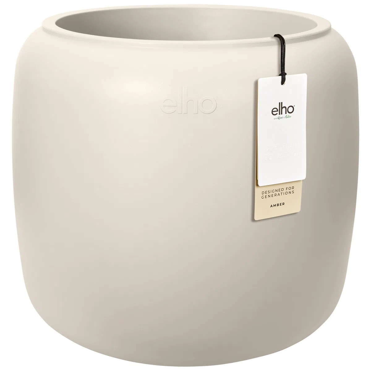 Elho Amber Beads Small 40cm Vasi per Piante - Linen White | ∅ 39.2 x A 34.9 cm | Adatto per uso interno ed esterno | Plastica riciclata al 100%