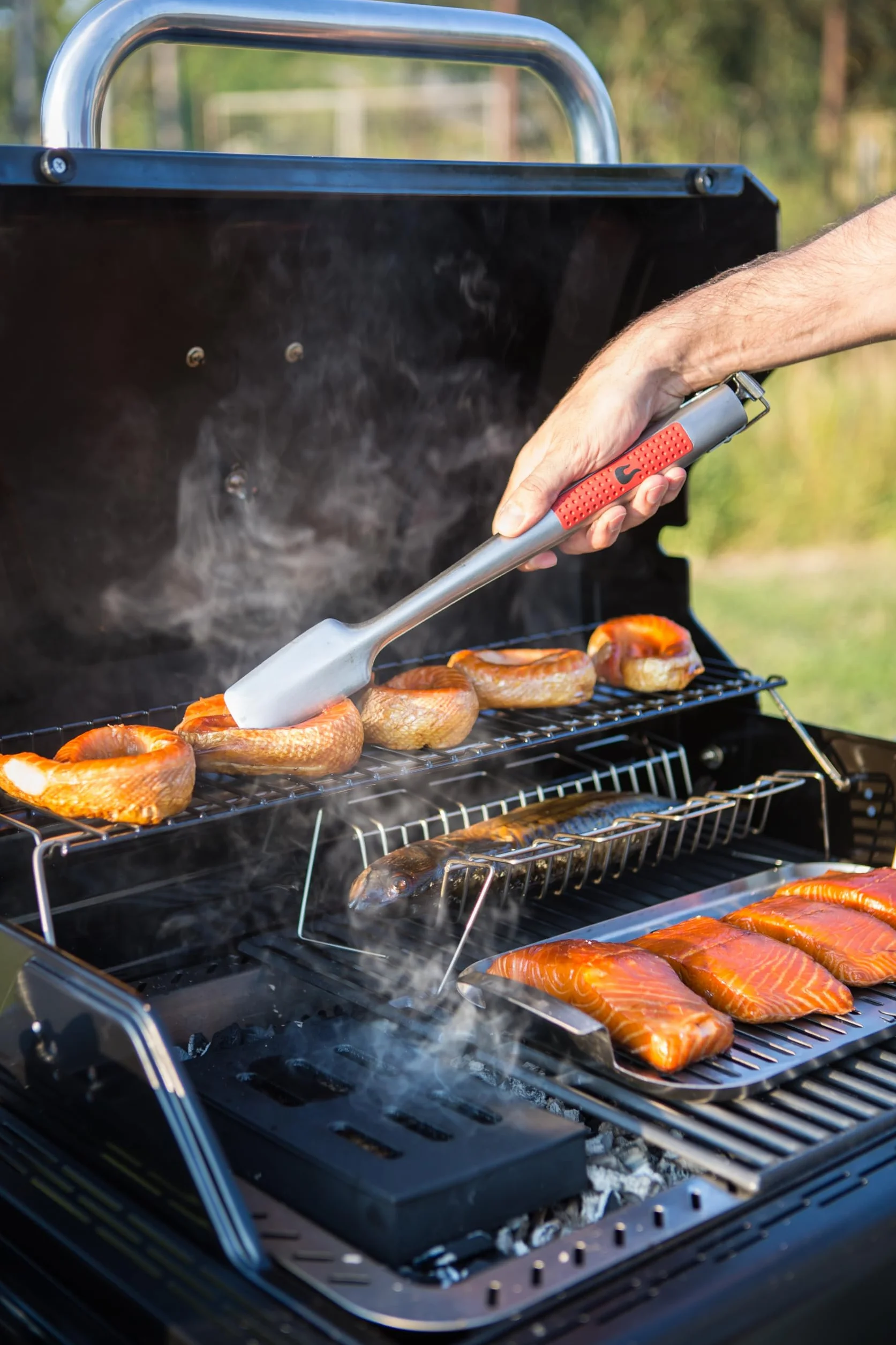 Char-Broil 140 543 - Set Utensili 2 Pezzi, con Impugnatura Confortevole, Acciaio Inox