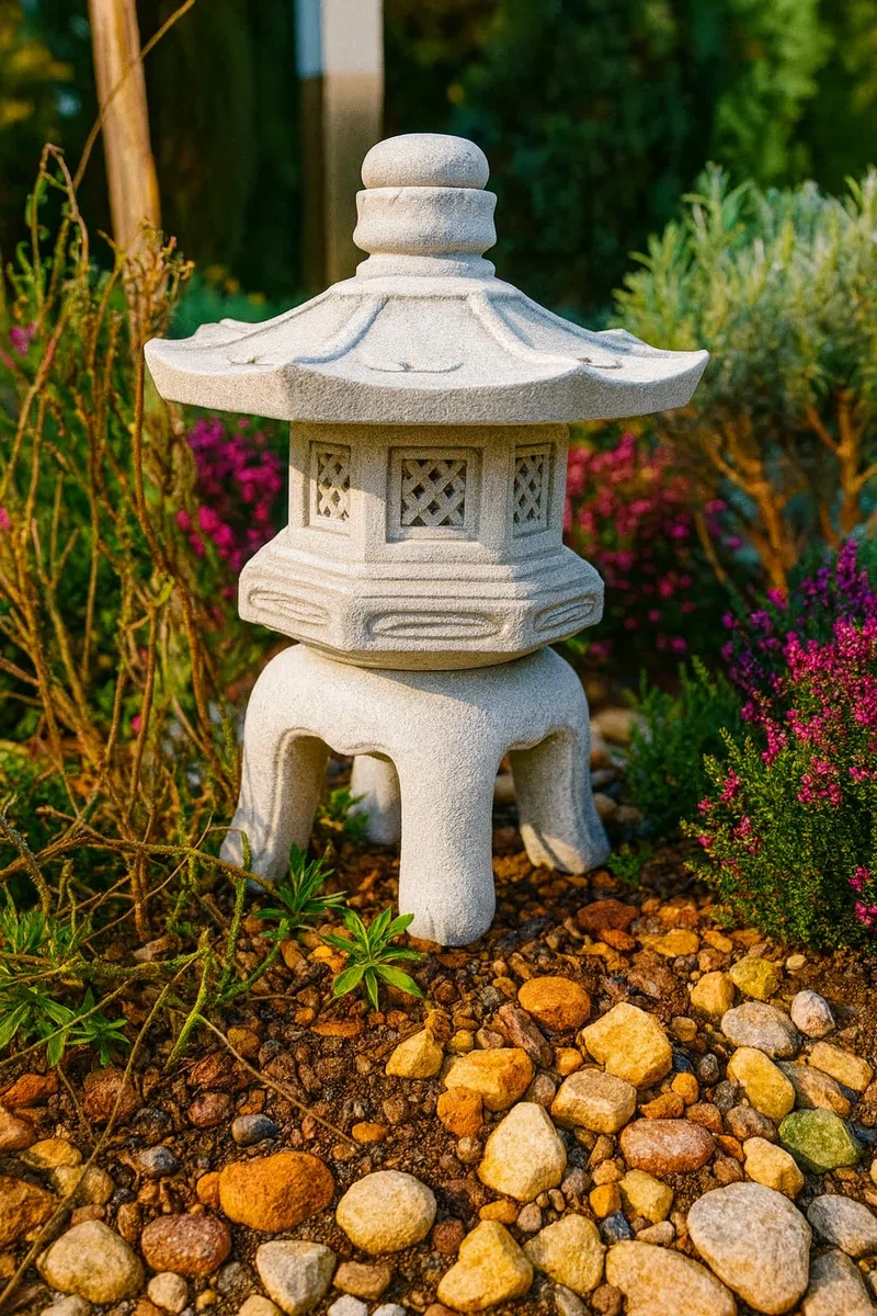 Ornamento da giardino, Pagoda/Lanterna - decorazione in pietra in stile giapponese "Kiyomizu-dera