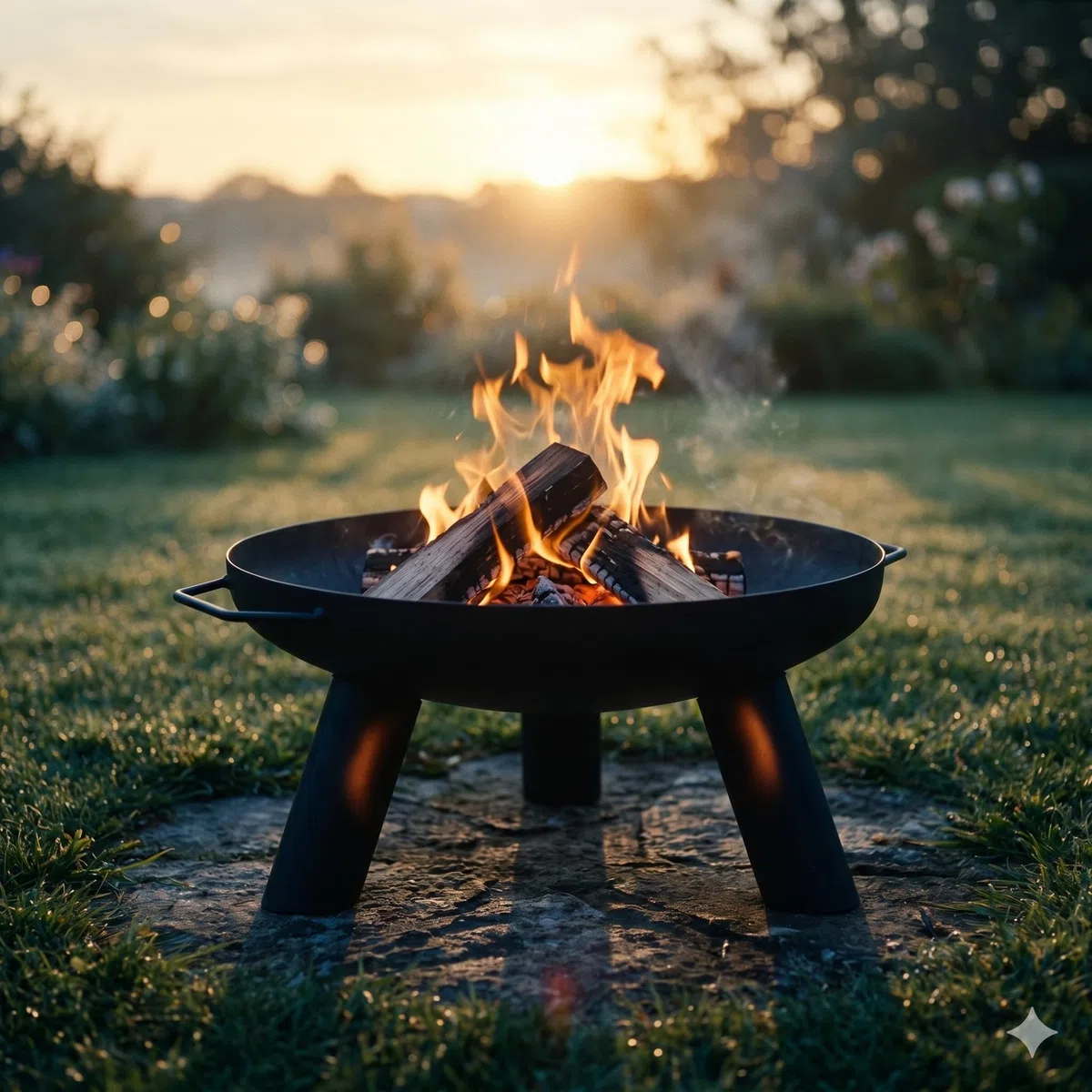 Braciere dal design premium, diametro 55 cm, in robusto acciaio, resistente al calore fino a 600 °C, braciere da giardino per legno e carbone, stabile braciere da terrazza, per esterni e giardino