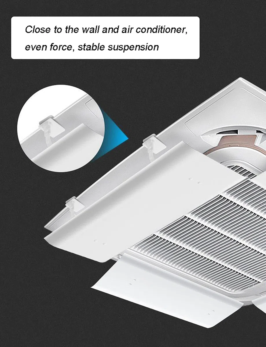 Deflettore AC da Soffitto, Alette Regolabili Anti-Corrente, Confezione da 4(53x23cm/20.9x9.1in)