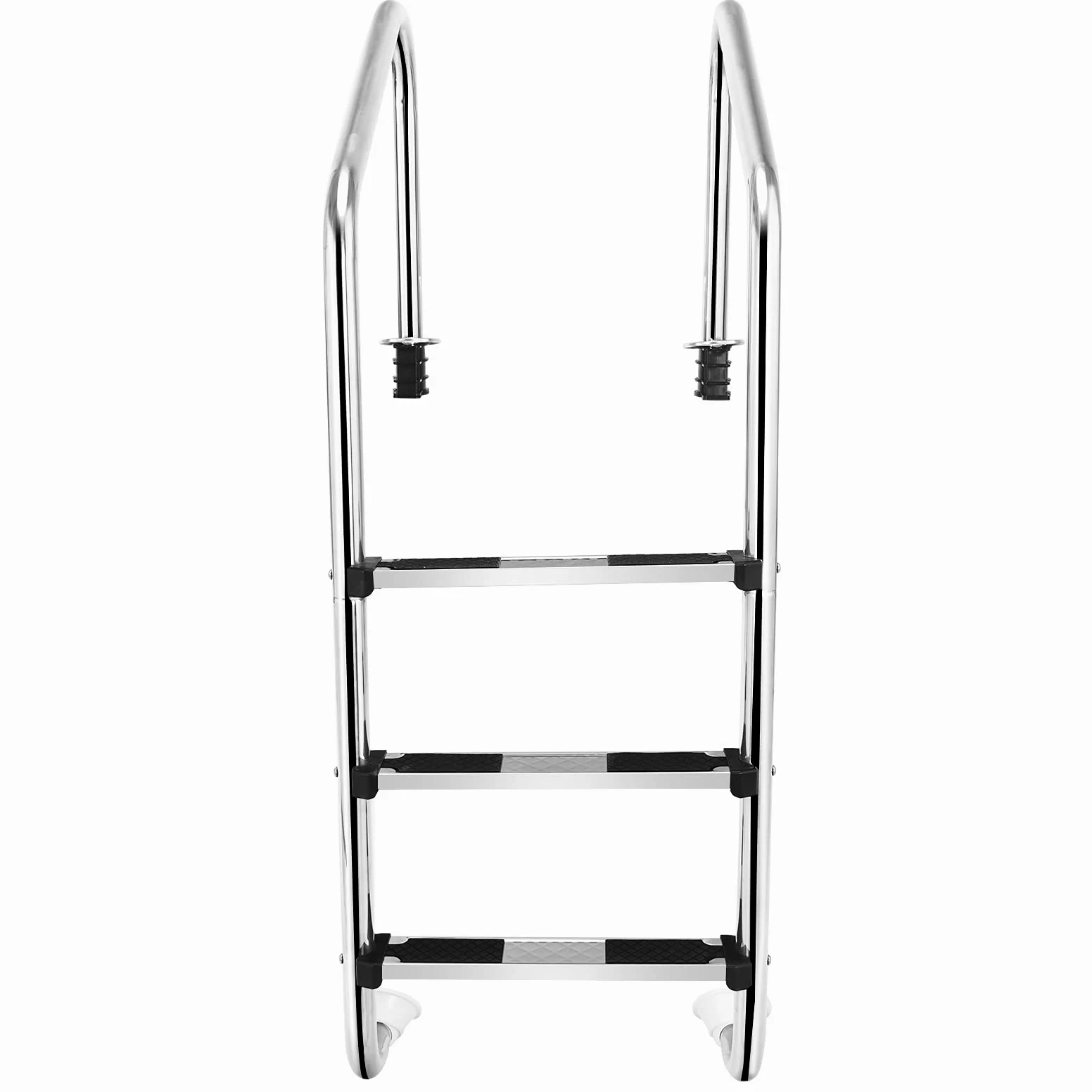 GIANTEX Scala per Piscina 3 Gradini, Scaletta Piscina in Acciaio Inox, Gradini Antiscivolo e Braccioli con Protezione, Portata di 150 kg, 53x63x147 cm, Argento