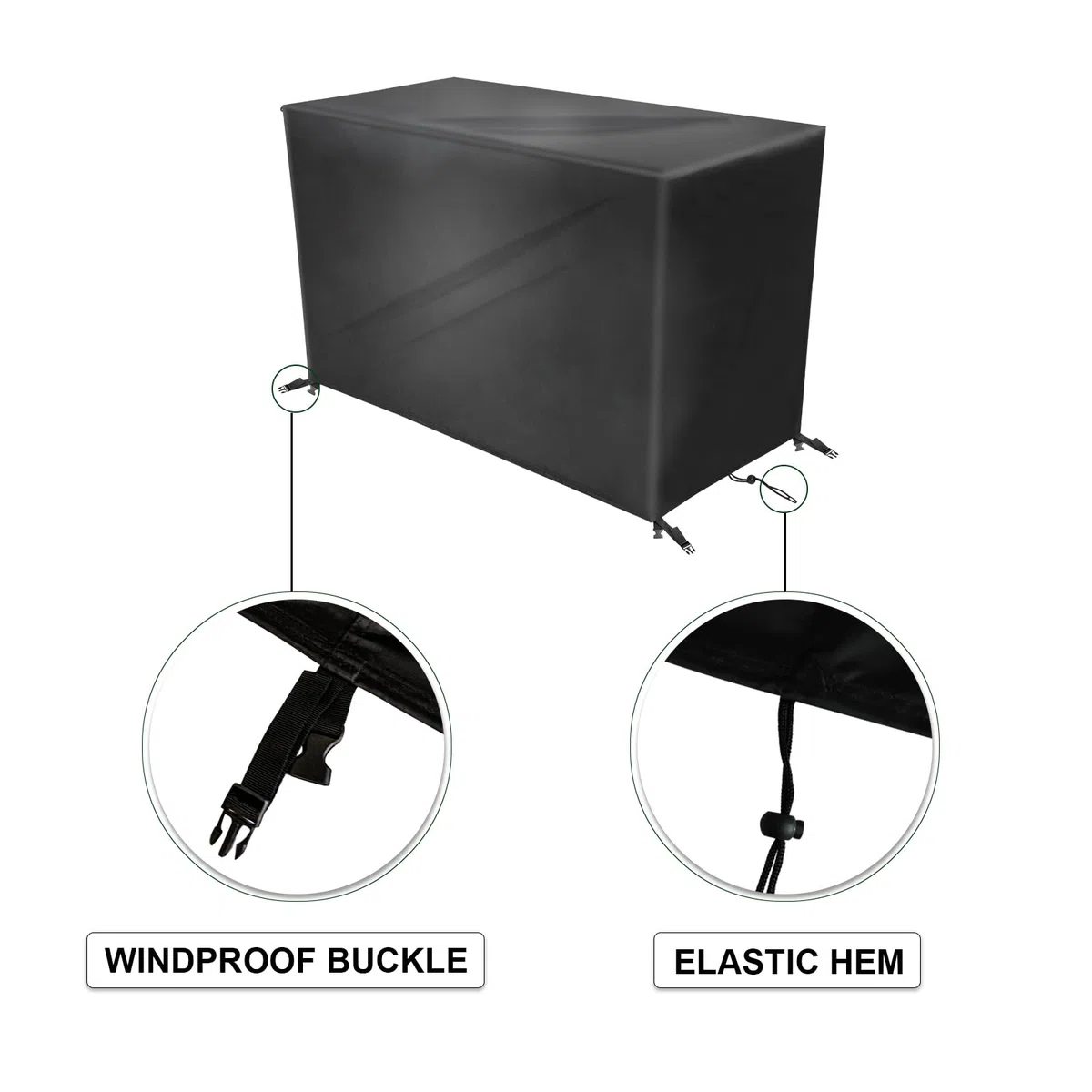 Coperture per Mobili da Giardino 90x60x80cm,420D Oxford Copertura Tavolo Sedie Esterno Impermeabile,Telo Copri Protezione Set Giardino Quadrato,Copertura da Tavolo da Giardino,Nero