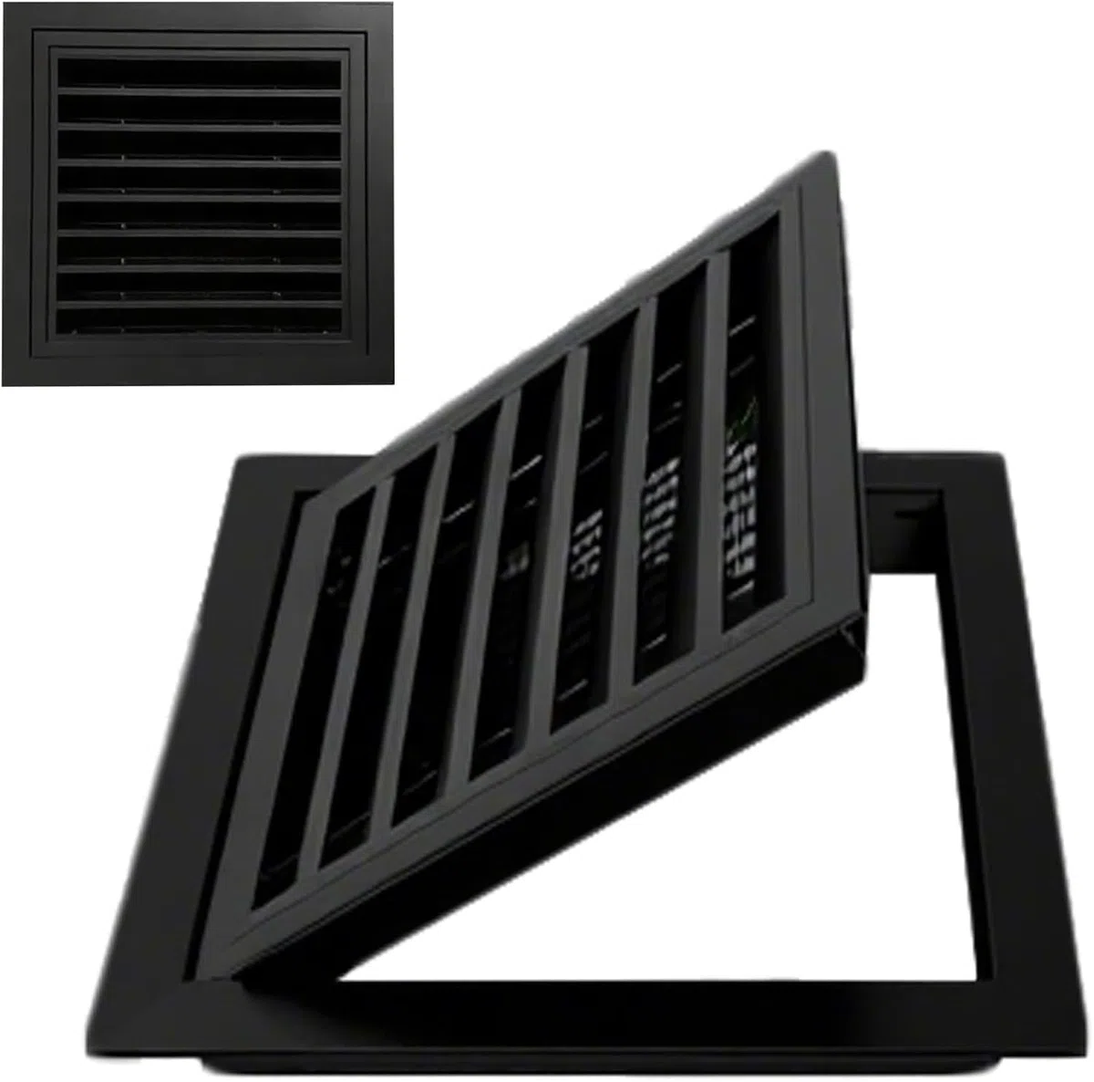 Pannello di Accesso Decorativo Nero per Bocchetta di Ventilazione e impianto Idraulico con Chiusura a Scomparsa, 60x90 cm - Sportelli di Accesso Eleganti per la ristrutturazione de