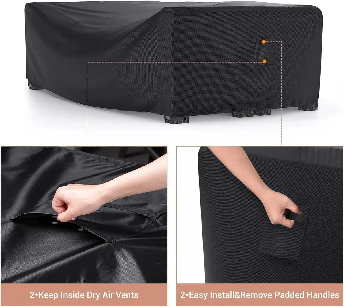 Copertura Tavolo Esterno Impermeabile, 420D Copri Tavolo da Esterno Impermeabile, Copertura Per Mobili da Giardino, Per Tavoli E Sedie, Divani Copritavolo Esterno Impermeabile（213x132x74CM）