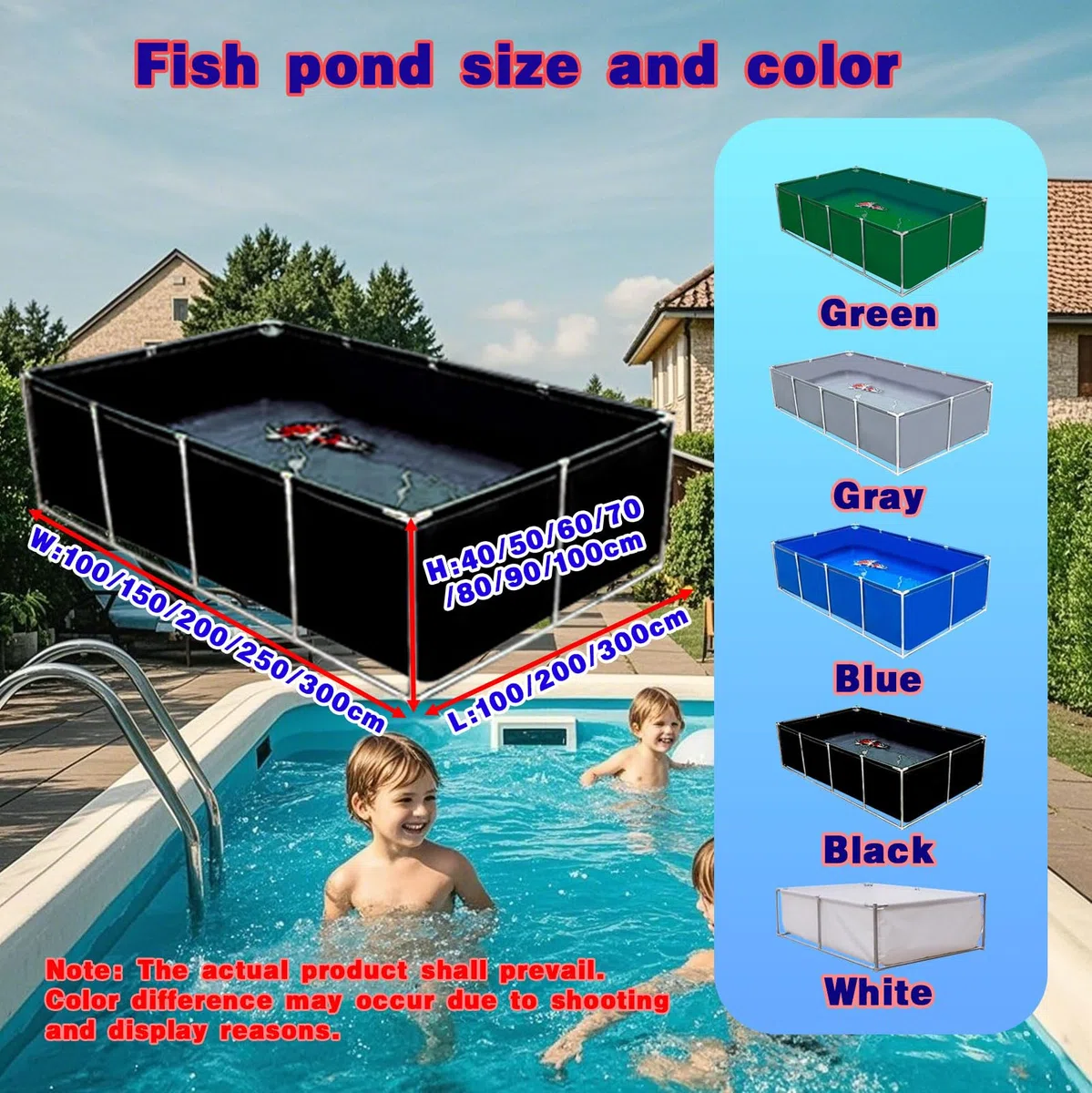 Grande Piscina Rettangolare Con Bordi, Piscina Fuori Terra Con Telaio In Acciaio Per Giardino Esterno Per Famiglie E Bambini, Montaggio Semplice, Telaio In Metallo Durevole, Include Cerotto Di