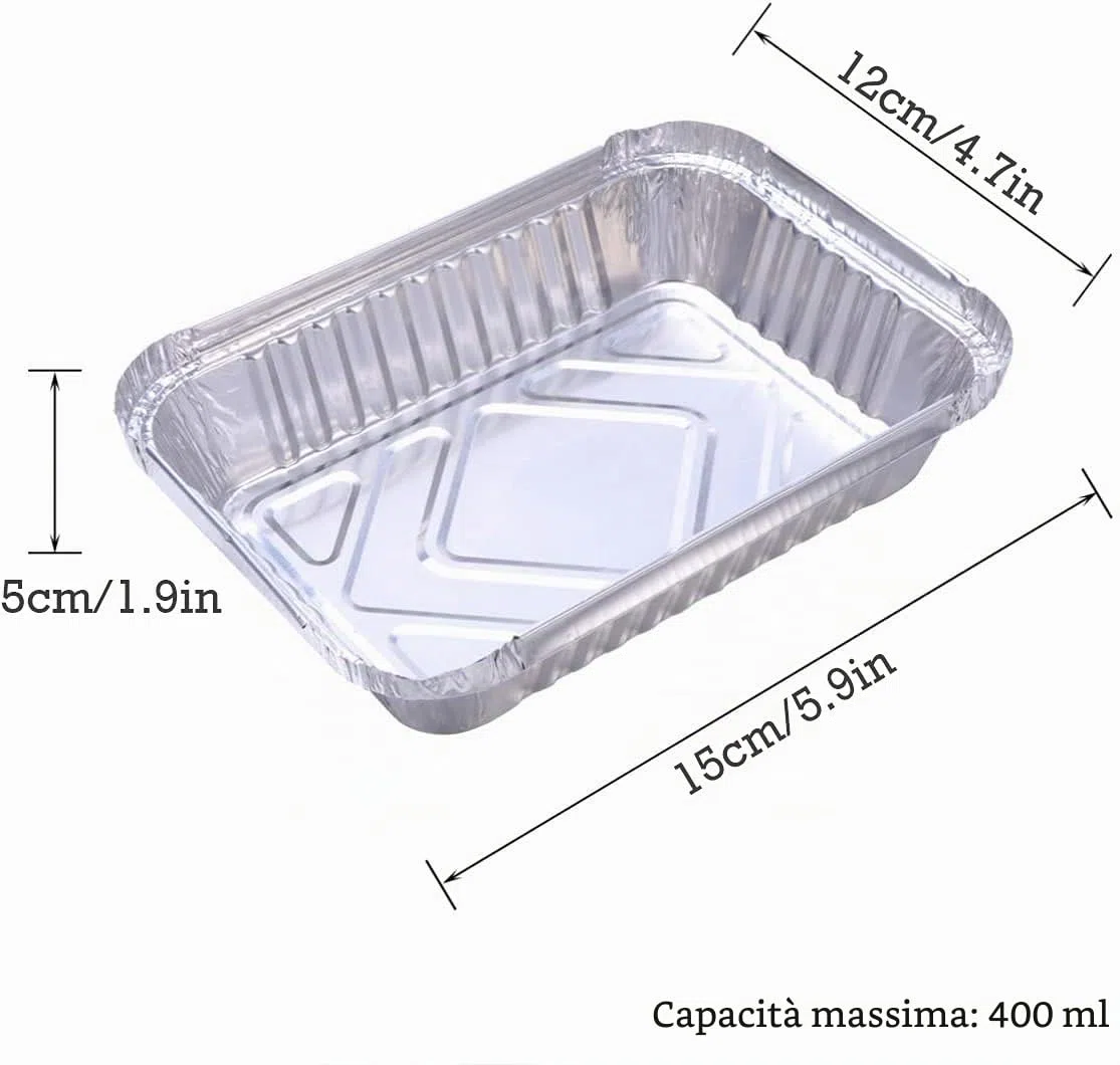 Ciotole in alluminio per barbecue, 30 pezzi, usa e getta, in alluminio, con spazzole in silicone per forno, arrosti, cottura (25 x 400 ml, 5 x 900 ml)