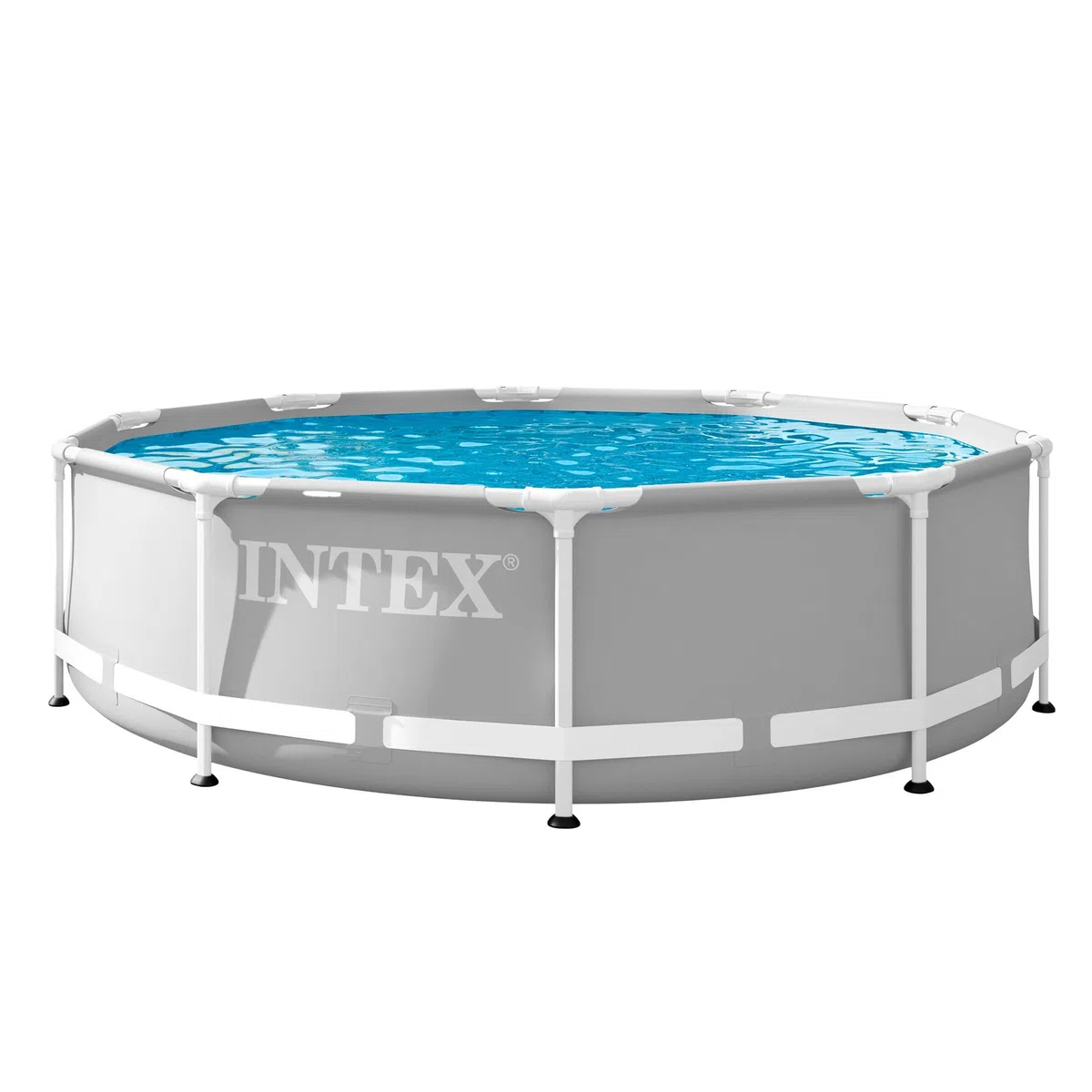 Intex 26700NP – Piscina Fuori Terra Prisma Frame Rotonda, 4485 L, Acciaio e PVC, Grigio, 305x76 cm