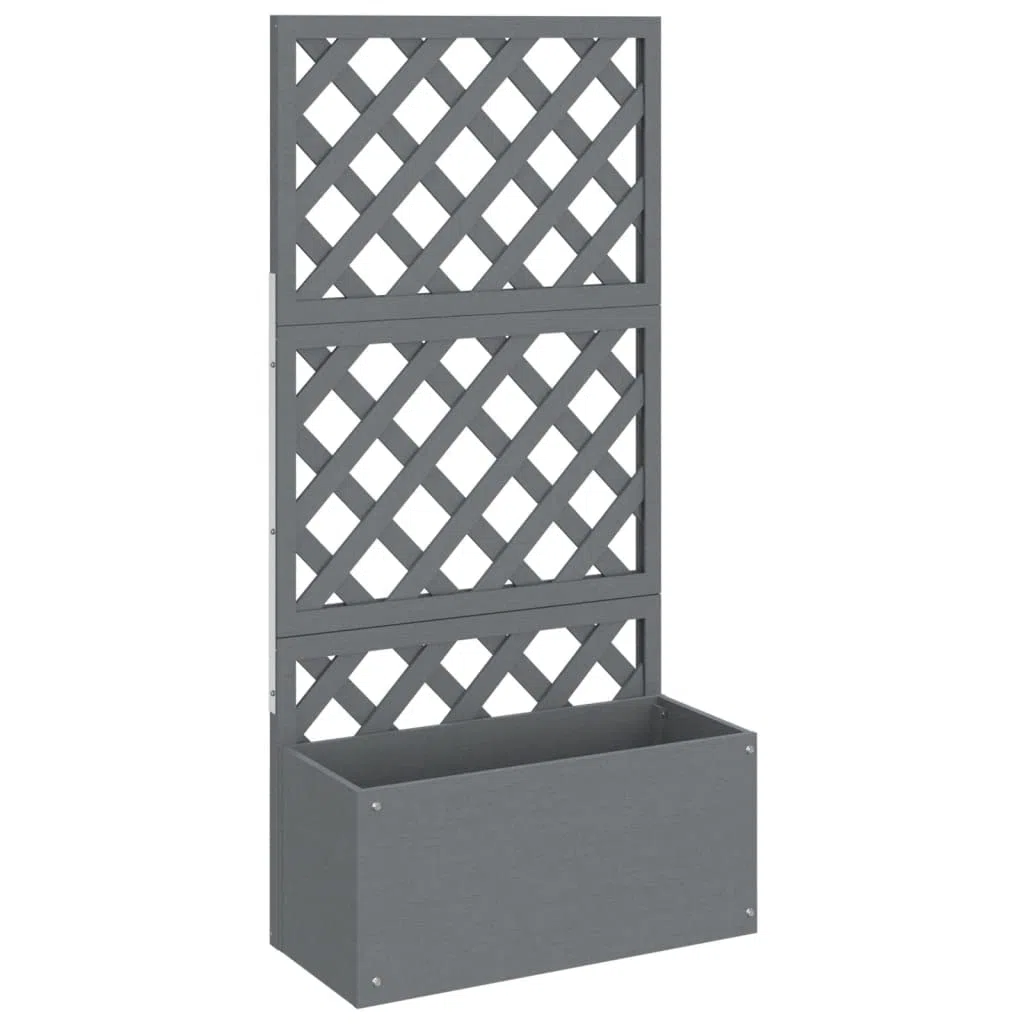 Fioriera con Traliccio in WPC Grigio da Esterno 65x33x135 cm | Vaso con grigliato per piante rampicanti in balcone e terrazzo, ideale per decorare l'orto domestico.