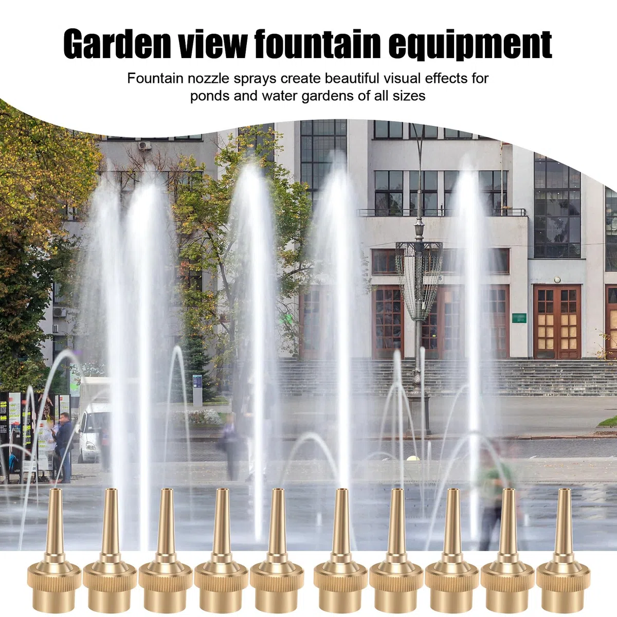 10 Pezzi 1/2 Pollici DN15 Getto Dritto Regolabile Ugelli di Spruzzo d'Acqua Ugelli per Piscina Decorazione del Paesaggio del Giardino Attrezzature