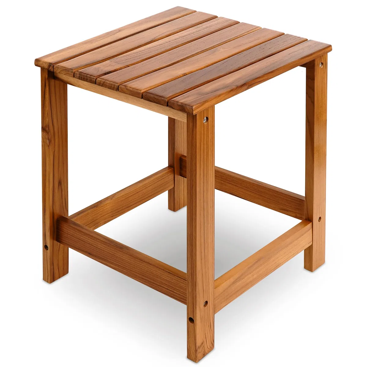 Utoplike Tavolino da esterno in teak, tavolino da caffè in legno, tavolini per giardino, cortile, camera da letto, soggiorno, divano laterale, contenitore per bagno