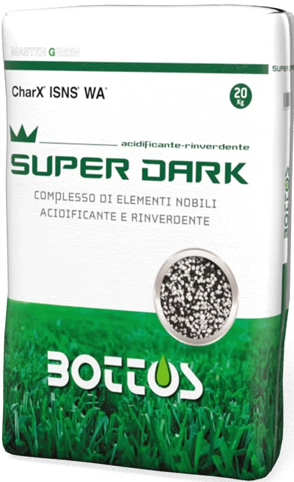 SUPER DARK CharX 10 MgO + 15 Fe Concime Complesso di Microelementi Rinverdente, Micro Granuli, 20 Kg