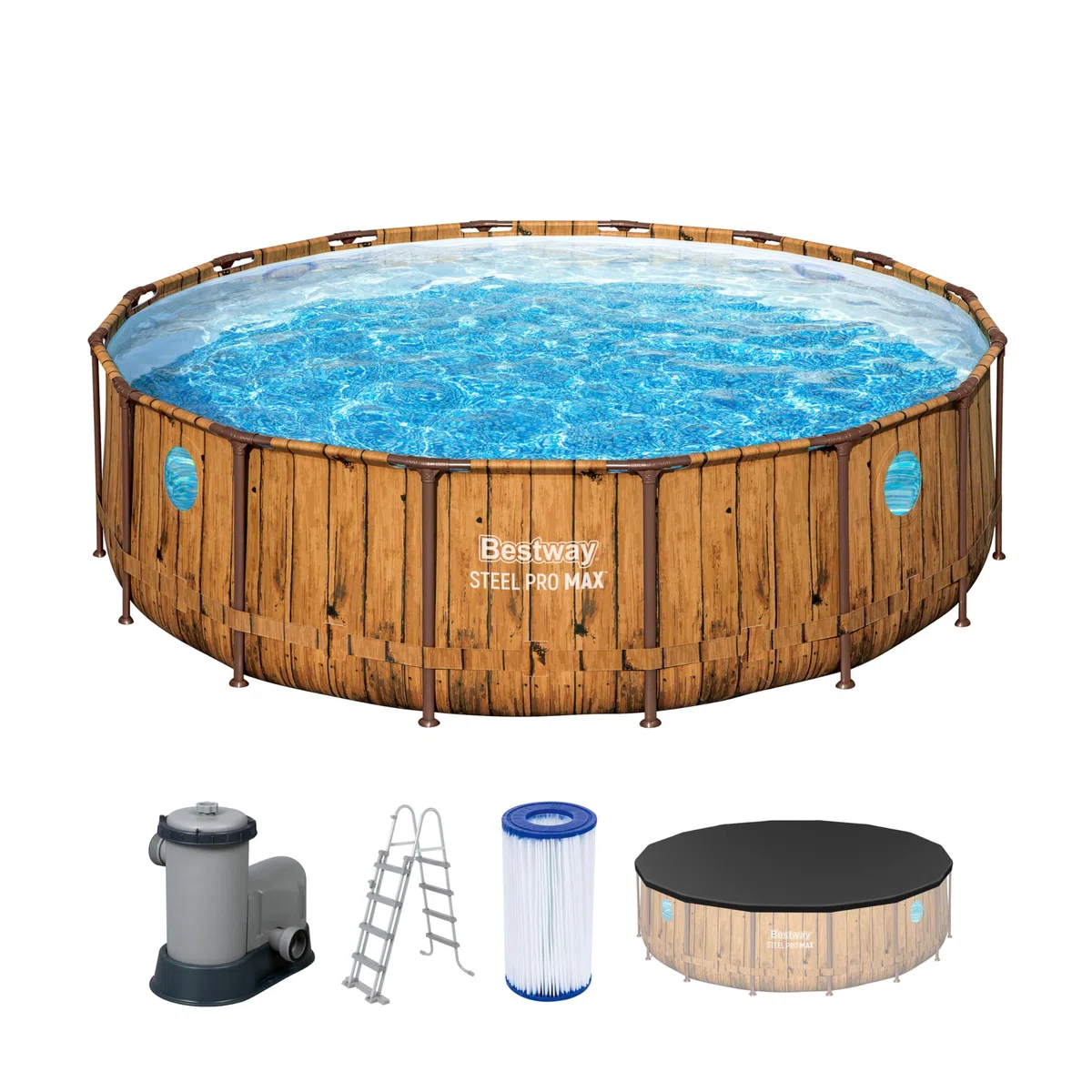 Bestway 56725-4 Set piscina fuori terra Steel Pro MAX Splashview da 488x122 cm