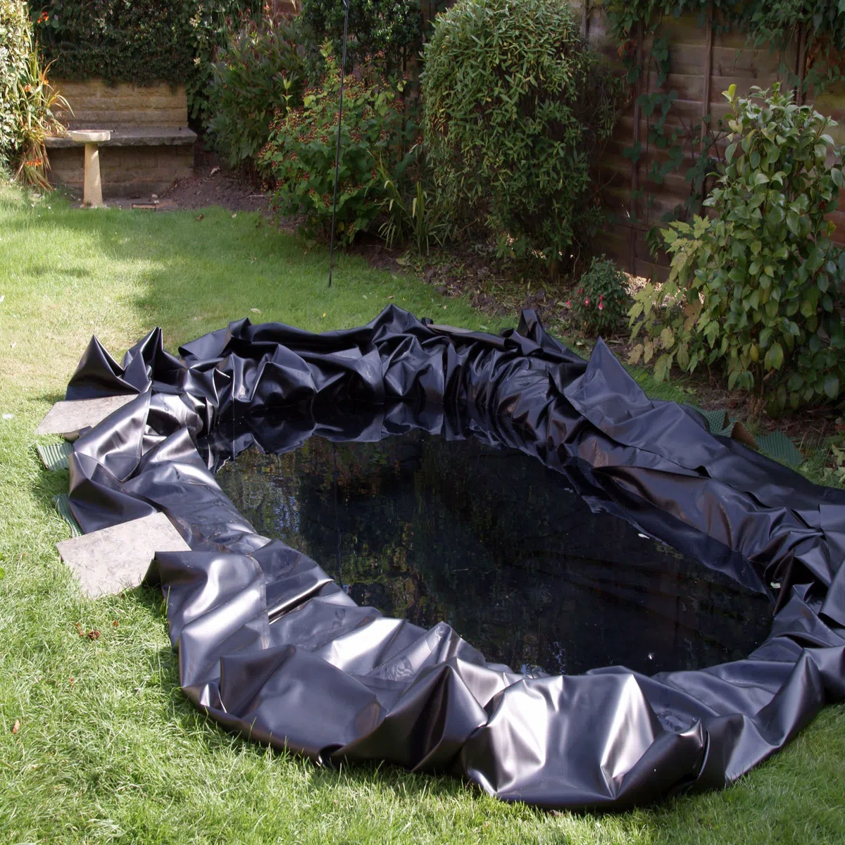 Pellicola per laghetto, 3 m x 2 m, colore nero, in LDPE, per laghetti, fontane, giardino acquatico e cascata
