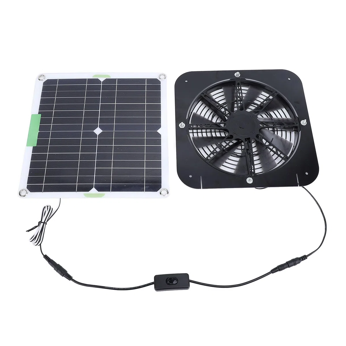 Brrnoo Ventilatore Solare per Casetta per Polli e Cani Ventilatore di Scarico con Pannello Fotovoltaico da 100 W Diametro 13 5 Pollici Installazione Facile con Staffa per Condotta di Sca