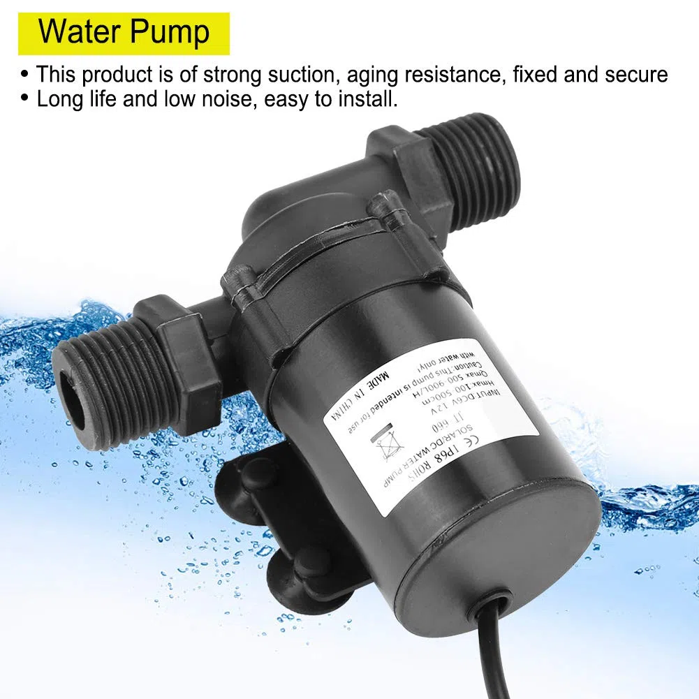 Mini DC-B Minus Pompa Acqua per Scaldabagno Solare 12V 0-80℃ Pompa di Circolazione Acqua Calda 12V Zaojiao DC 12X10X6Cm