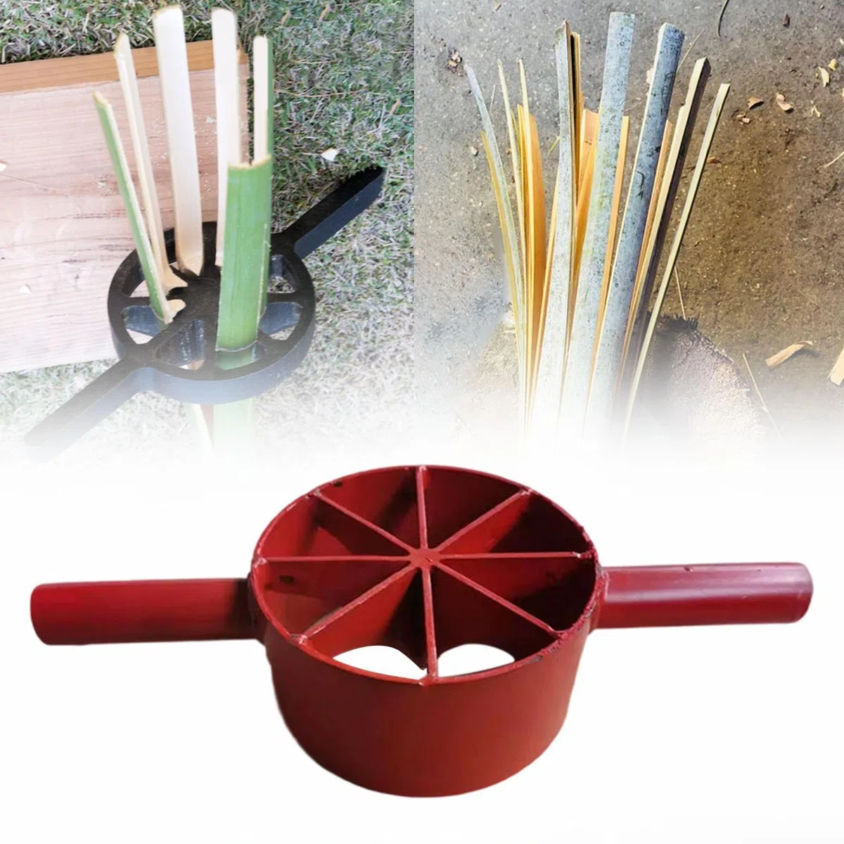 Bamboo Splitter Manuale per Taglio bambù Slicer Cast Separare bambù Dispositivo Manuale Divider Tubo bambù Attrezzo per Lavorazione bambù Ad, 8 Coltelli