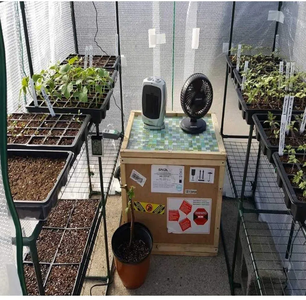 KAHEIGN 4Pz Vassoio Per Piantine Di Piante, 24 Celle Vassoio Per Vivaio In Plastica Per Piantine Propagatori Semi Di Fiori Con Prese D'aria Regolabili Per Serra Giardino Casa (con 4 Coperchi E Basi)