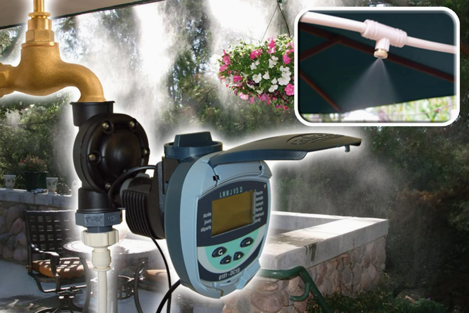 Jardibric - Programmatore a 1 via con elettrovalvola FF 20x27 - Timer digitale per nebulizzazione, regolazione precisa e automatica del sistema di irrigazione.