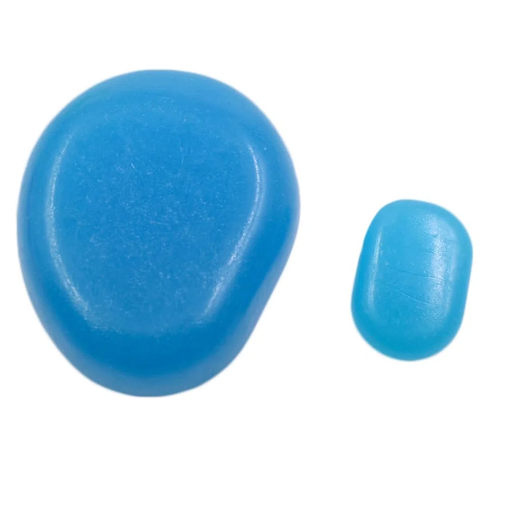 QTTLLI 20 ciottoli grandi da 4,5 cm, che si illuminano al buio, pietre decorative per giardino, sentiero, passerella, cortile, acquario, blu