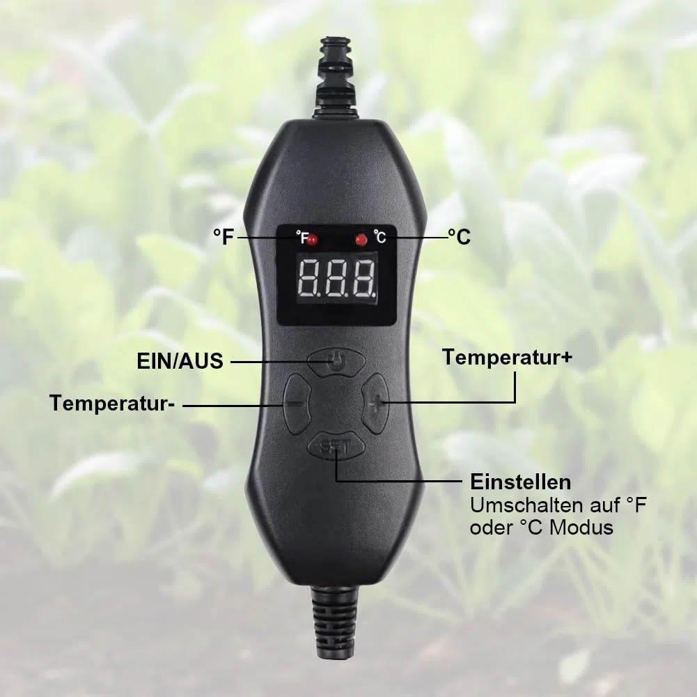 Begonia Tappetino riscaldante per piante con termostato, 50 W, per interni, per serra da 52,5 x 25 cm, con regolazione della temperatura, IPX4, impermeabile, per piantine, animali domestici e rettili