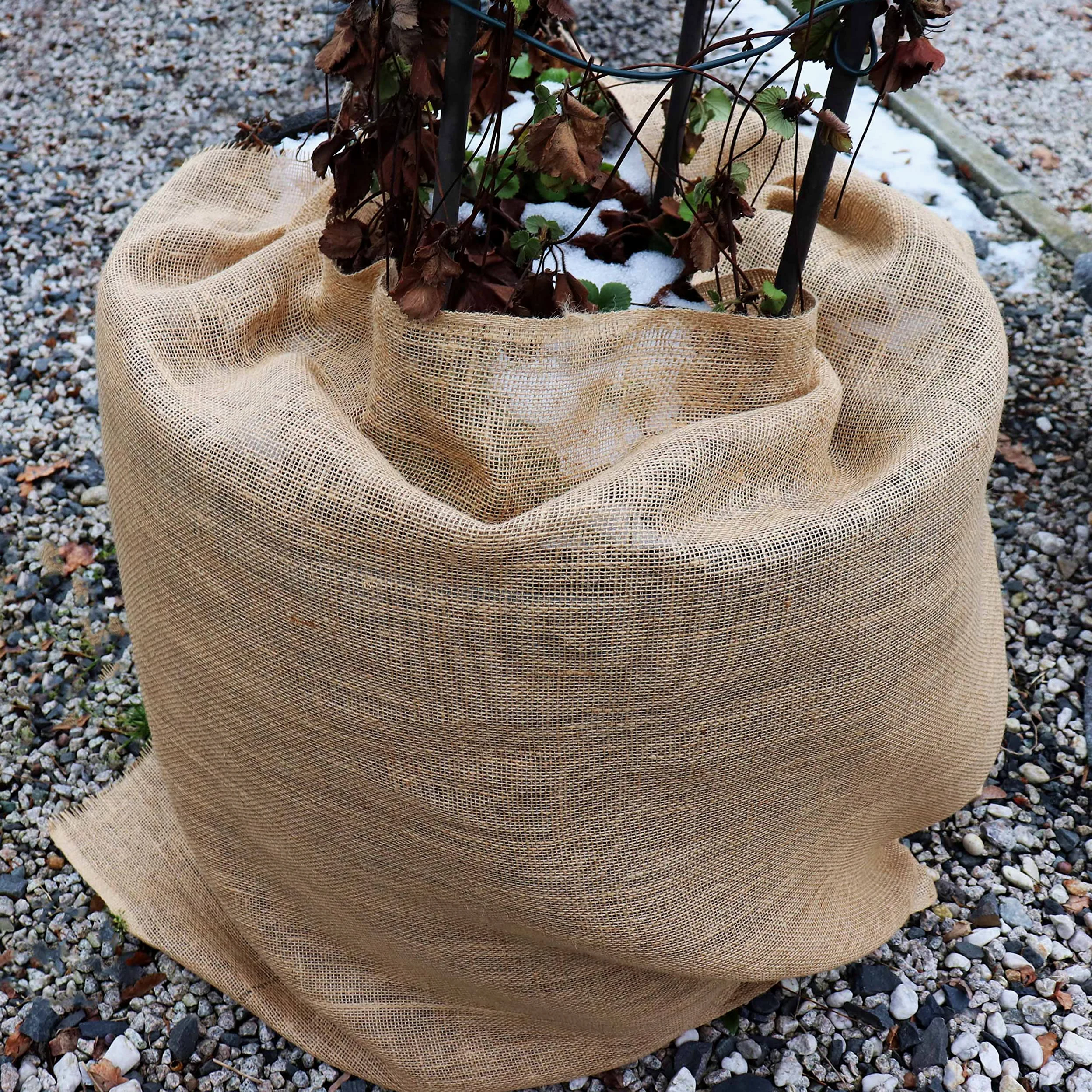 Aquagart Tessuto di iuta 215 g/m², tappetino di iuta da giardino, tessuto di iuta per decorazione, nastro di iuta per piante, protezione invernale, protezione delle radici, diverse lunghezze (25 m di