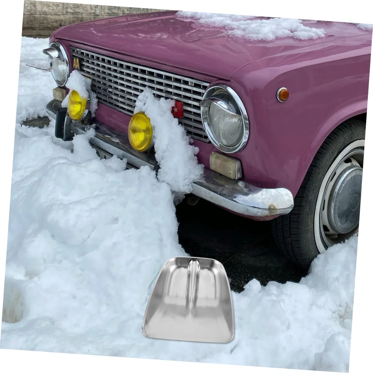 Testa Pala da Neve in Acciaio Inox Rinforzata Argento | Ricambio per Rimozione Neve, Uso Agricolo per Mangime e Cereali, Design Ergonomico Multifunzione