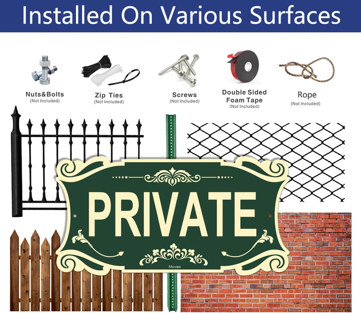Segnali privati in metallo, 30 x 15 cm, per cancelli esterni da giardino, non si trasgrediscono, in alluminio, antiruggine, con stampa UV, facile da montare, impermeabili, durevoli, confezione da 2