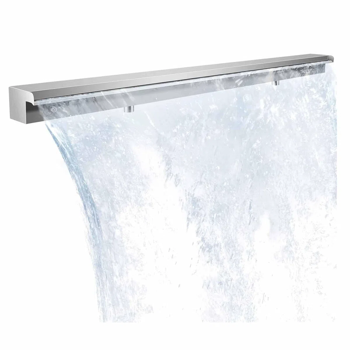 Cascata in acciaio inox 304 per stagni e fontane, lama liscia a cascata, facile installazione, uscita 100 cm, ideale per giardini e patii