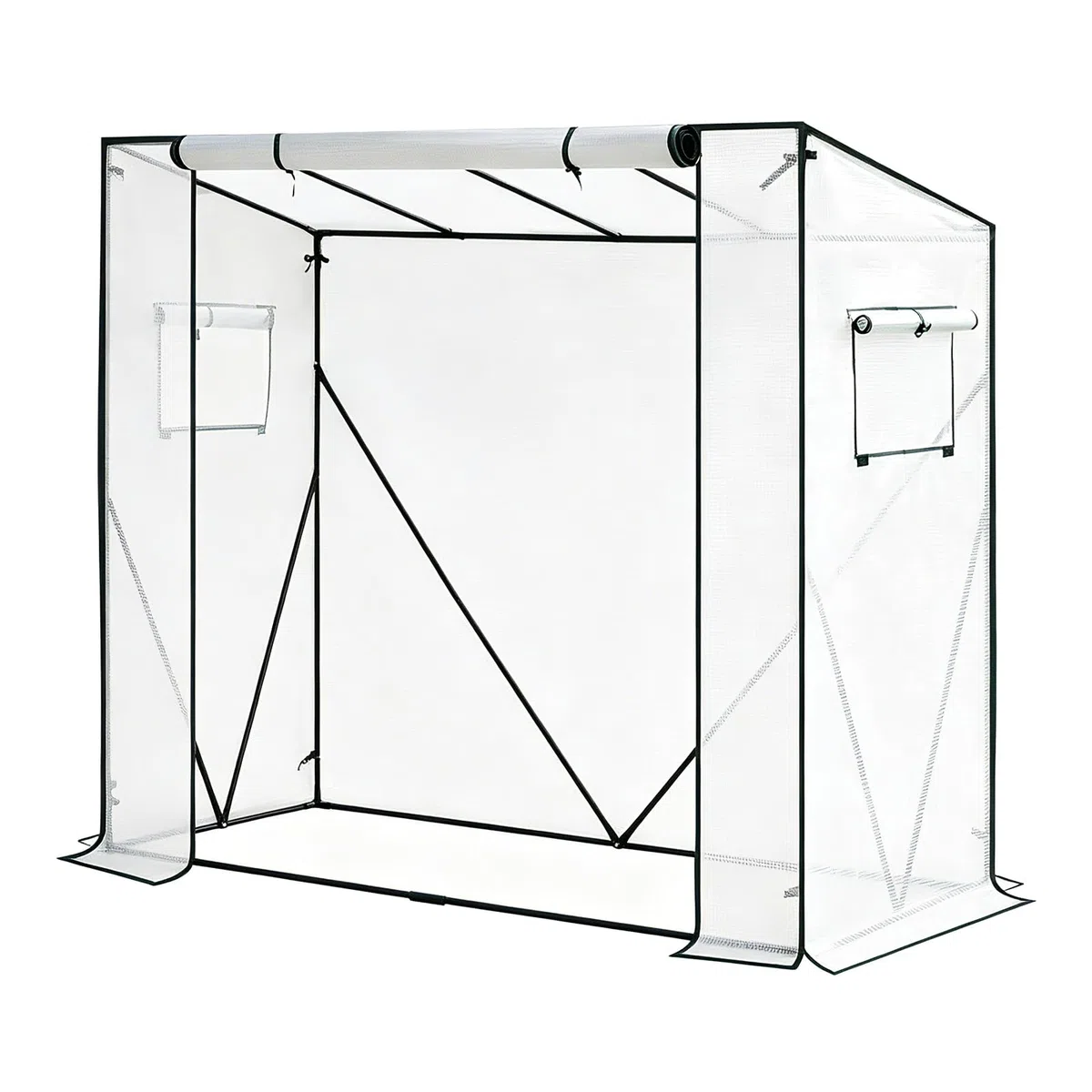 WOLTU Serra da Giardino 130 g/m², serra per Piante in PE, tessuto impermeabile, serra per piante multiproposta tutta stagione, giardino, terrazzo, cortile posteriore, 200x77x146/169cm, bianco