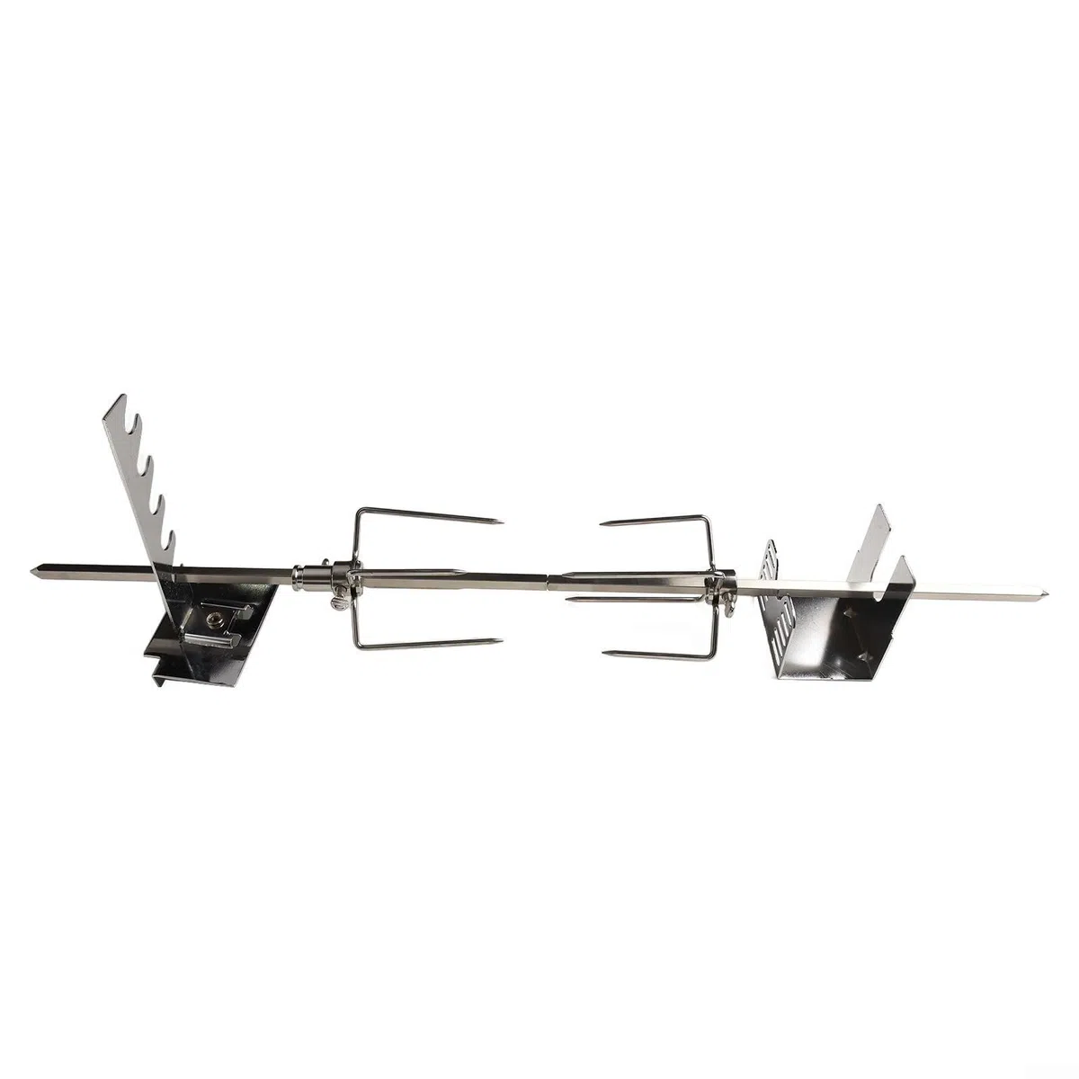 Kit girarrosto elettrico automatico per grigliare all'aperto, asta in acciaio inossidabile 304 con motore e forchette, lunghezza regolabile 73 cm, strumento resistente per barbecue per carne e pollame