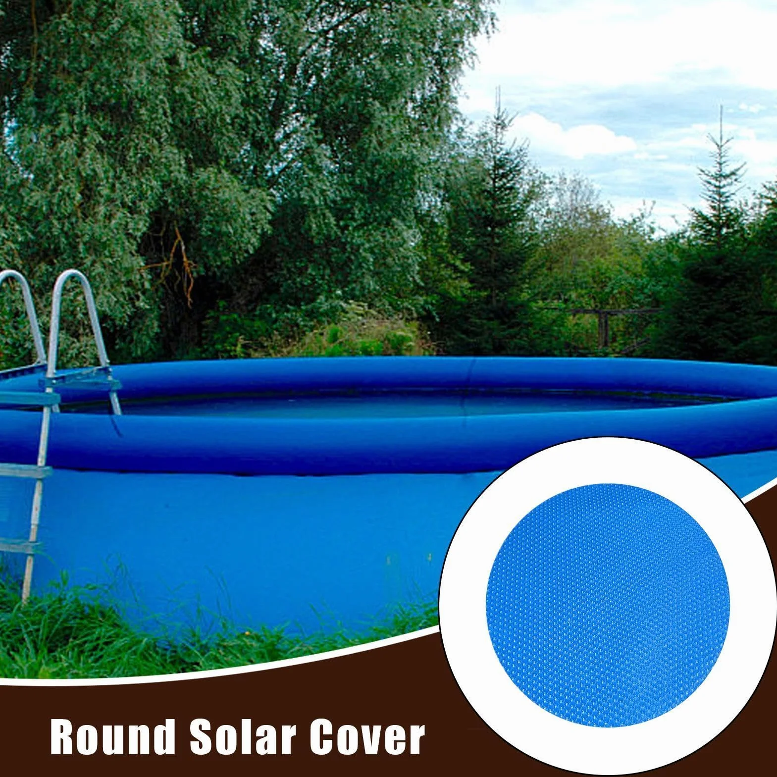 Protezione solare per piscina - Supporto termico pesante, coperta solare, pellicola isolante per piscina, adatta per sotterraneo e fuori terra, inverno, estate, terreno, nuoto nel terreno