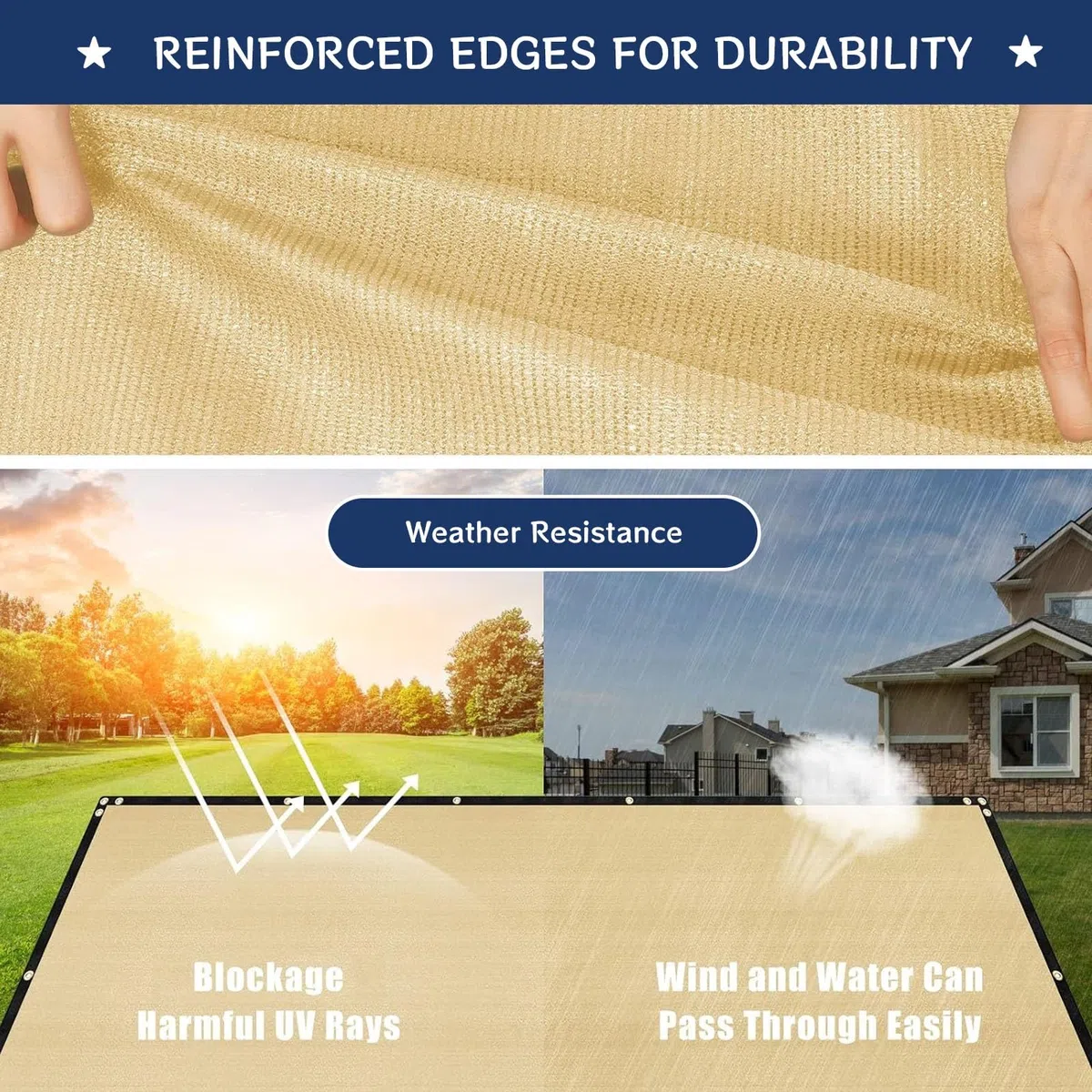 Telo Frangivento per Balconi 150 x 45 cm Raggi UV Antistrappo Antivento, Recinzione Copertura per Balcone Protezione Della Privacy Schermo, per Giardino Esterno, Marrone