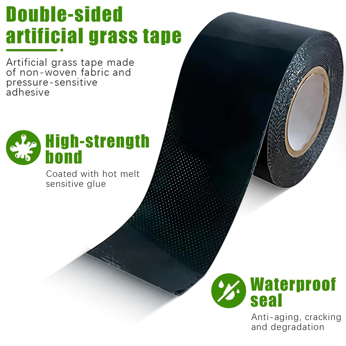 Confezione da 2 nastri biadesivi resistenti per erba artificiale 50 mm x 5 m nastro adesivo per prato e uso esterno