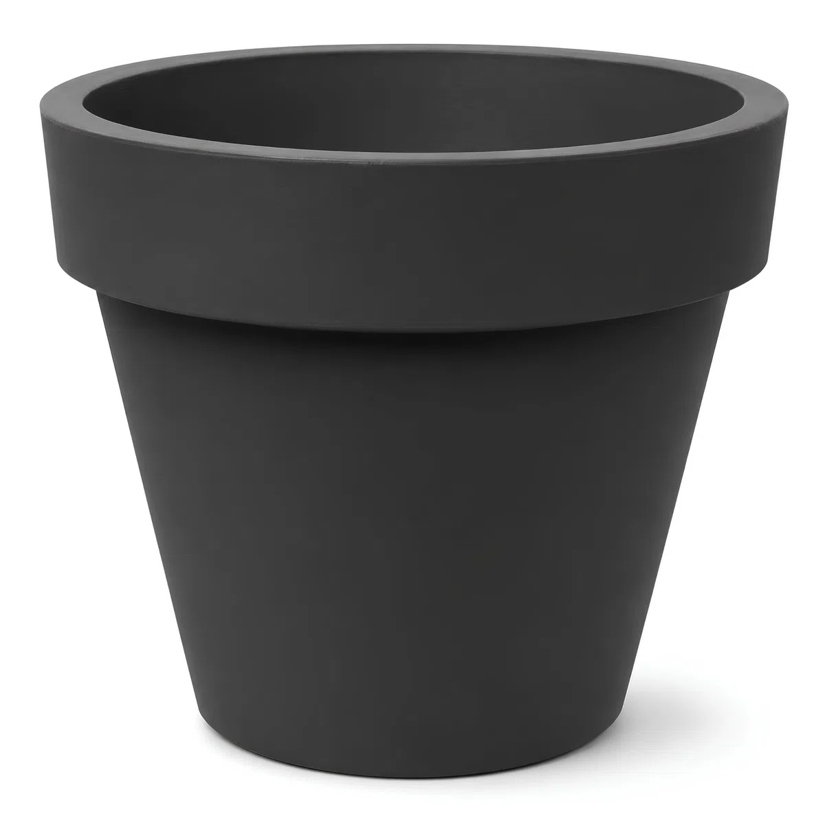 Tecnokit Tera Vaso Grande Standard One Ø50 cm Antracite in Resina, Vaso Moderno da Interno ed Esterno Resistente UV, Fioriera Rotazionale per Piante Grandi, Terrazzo e Giardino