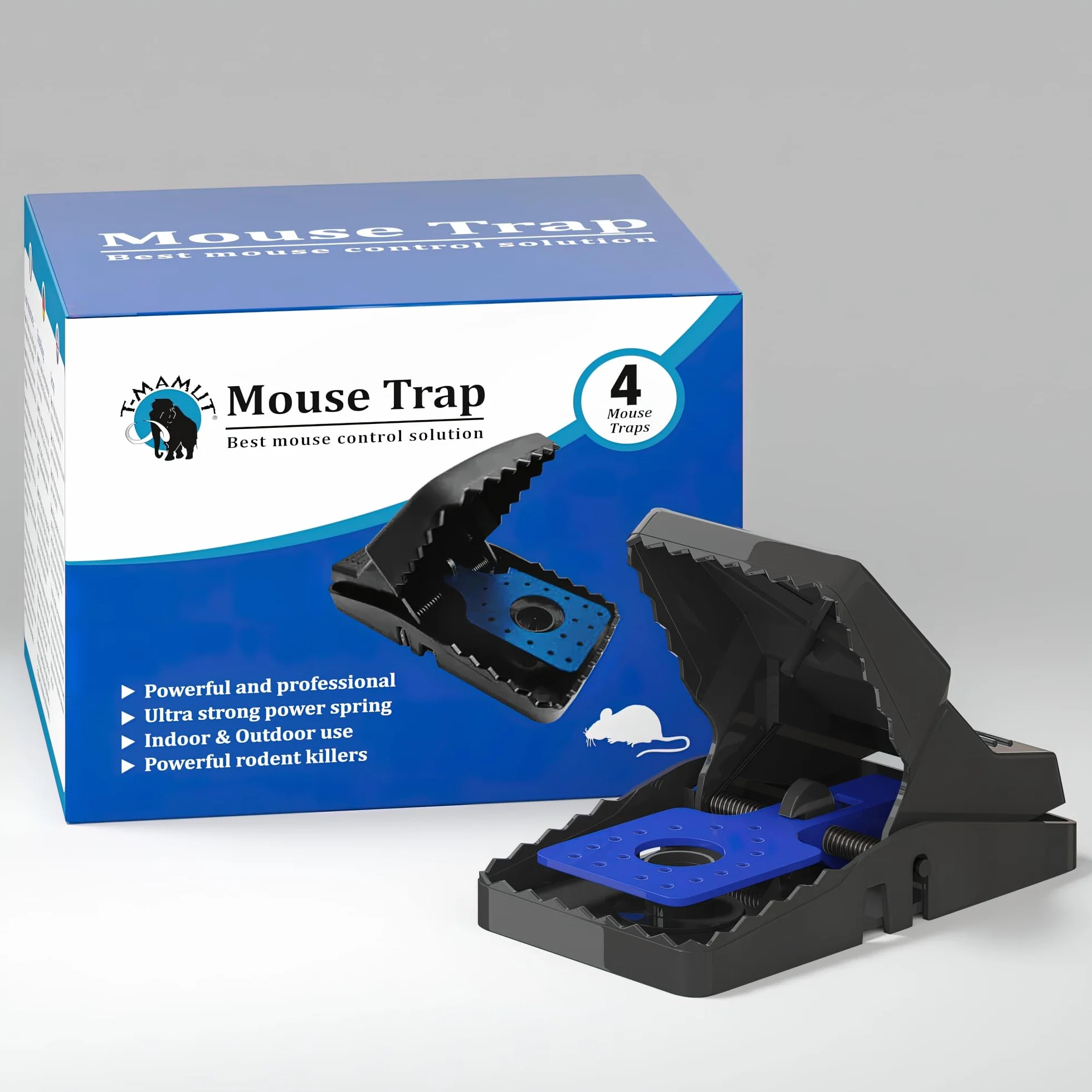 T-MAMUT Trappola Per Topi Grandi 21cm 4 Trappole Per Topi Professionali Riutilizzabili Molto Potenti Per Interno Ed Esterno Molto Efficaci Per Una Protezione Completa Contro Ratti Piccoli & Roditori