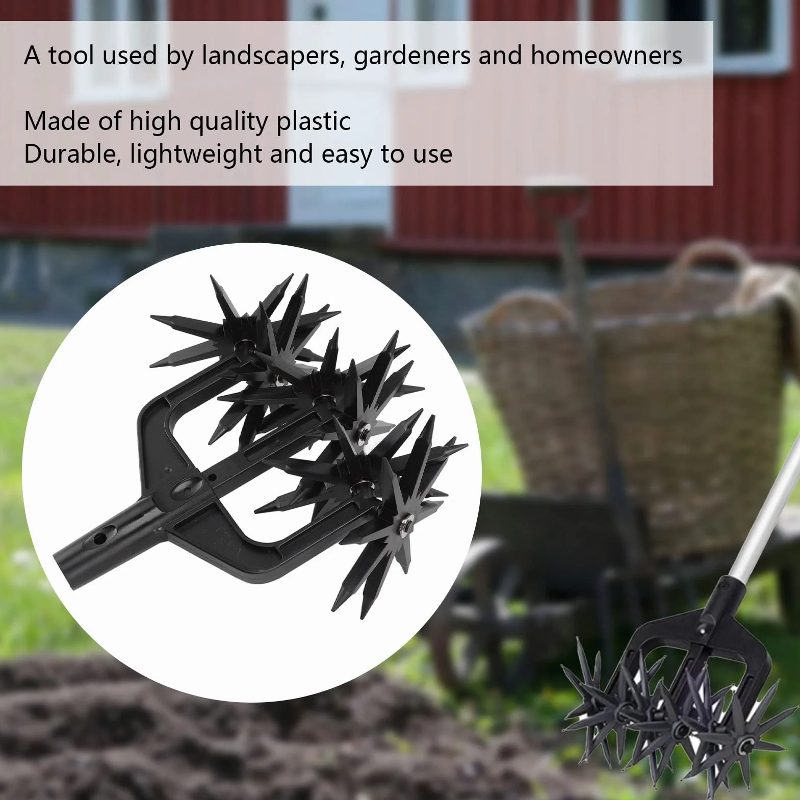FLEXMAN Coltivatore Rotativo da Giardino, Scarificatore per Terreno da Giardino, Fresa a Stella da Giardino per la Preparazione dei Semi e L'Allentamento del Suolo per Giardino, Prato, Erbacce