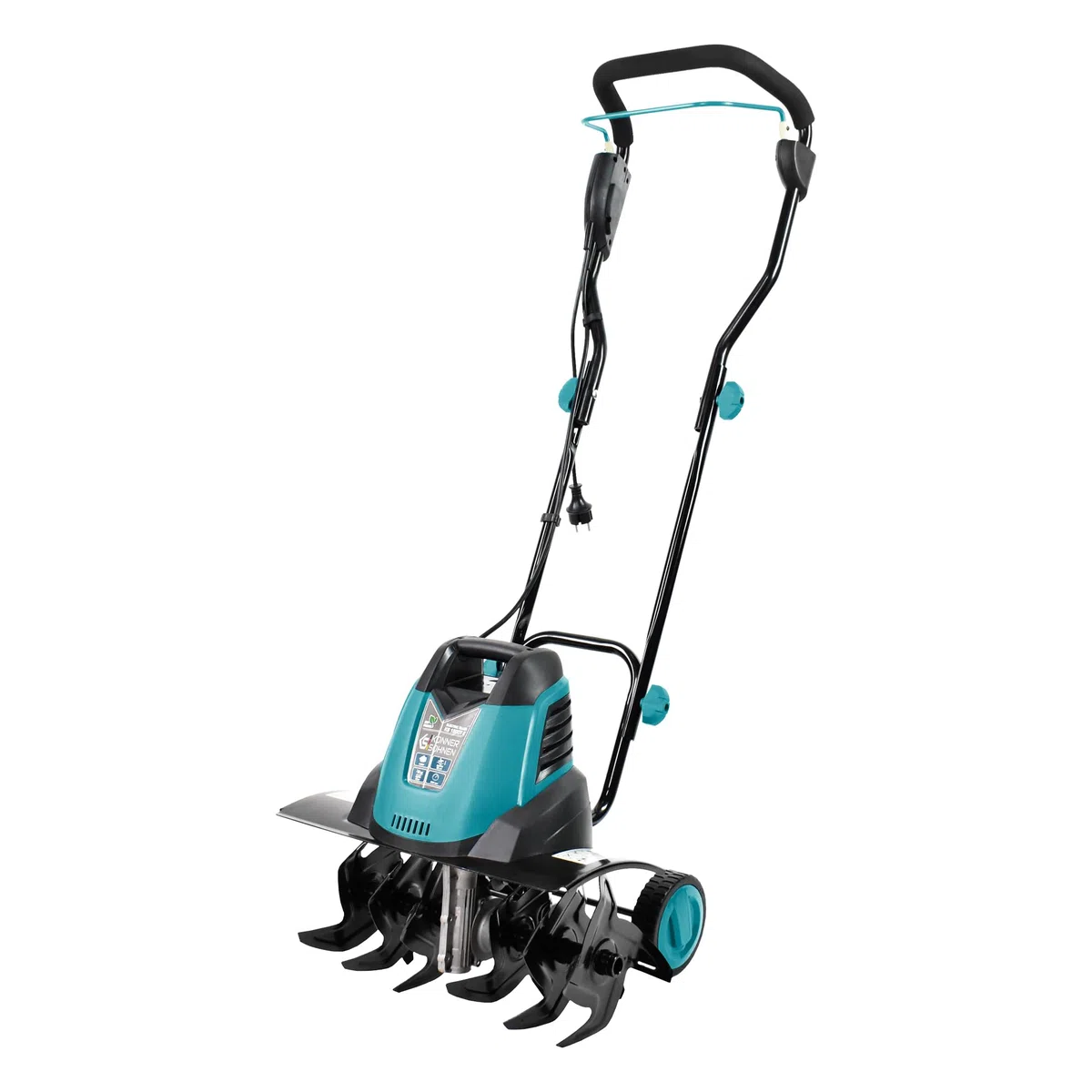 Könner & Söhnen KS 1500 T E - Piccone elettrico,in acciaio da 23 cm,testa regolabile,larghezza di lavoro 40 cm,profondità di lavoro 23 cm,1300 W,fresa da giardino per terreni in cortile