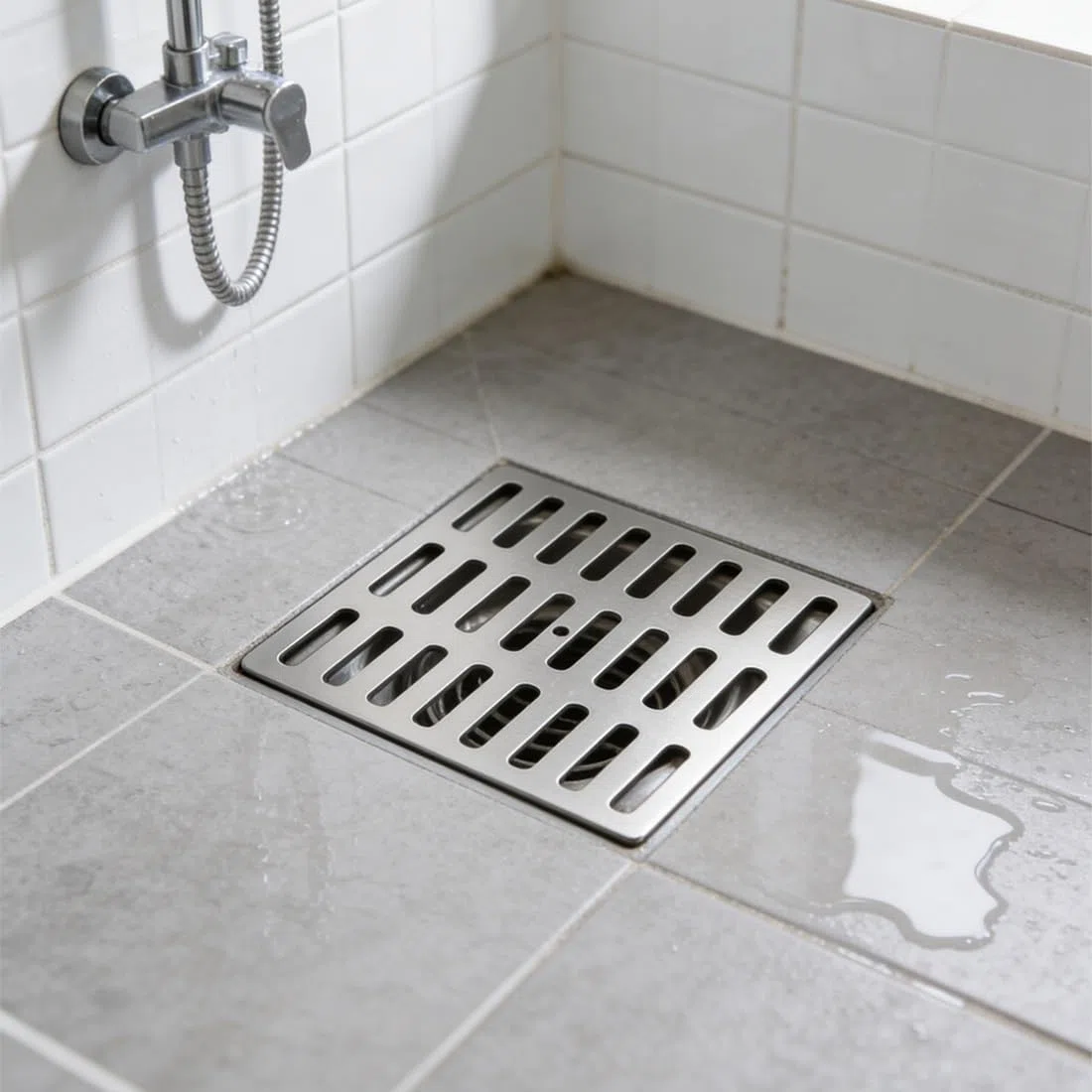 Coperchio per Scarico a Pavimento in Acciaio Inossidabile 304, Quadrato, per Bagno; Scarico a Pavimento Anti-Odore e Anti-intasamento per Doccia, Adatto per Bagno, Giardino e terrazza(14 cm)