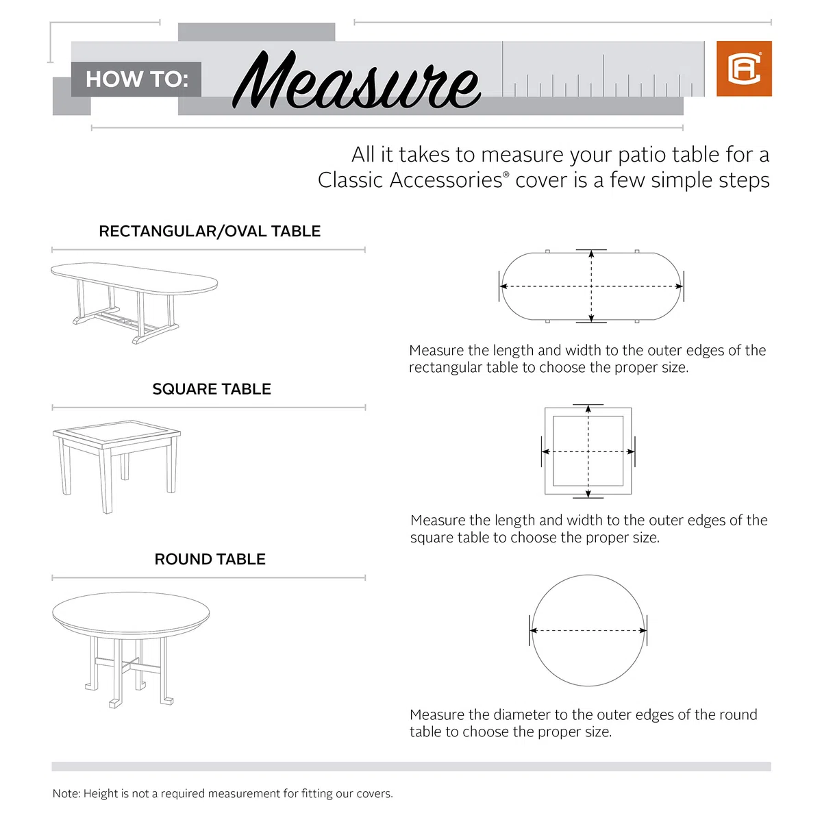 Classic Accessories Ravenna, copertura impermeabile per tavolo da giardino, rettangolare, ovale, 213 cm