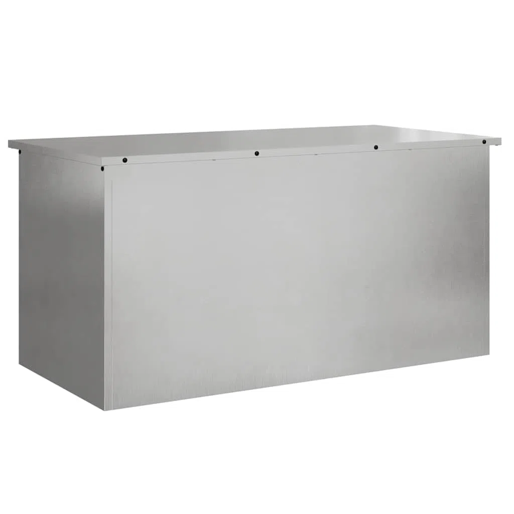 Scatola di Stoccaggio Esterno Argento 100 x 50,5 x 50 cm,Casa e Giardino,Immagazzinamento e organizzazione,Contenitori per Oggetti Domestici,18.5kg-874564