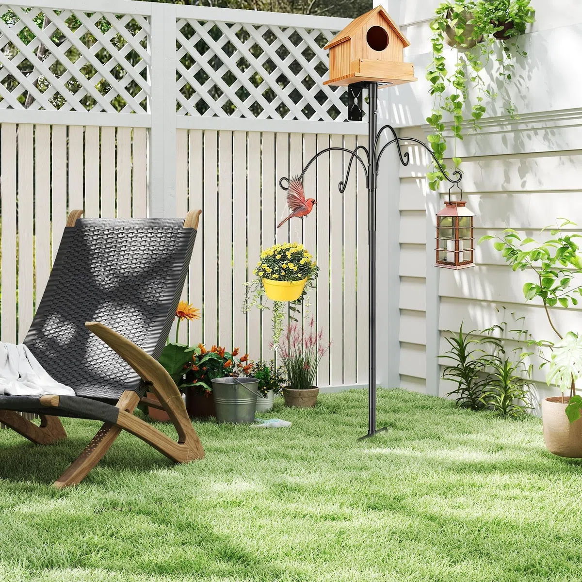 regolabile per casetta di casetta – Kit di montaggio da 76 pollici robusto supporto di nidificazione per colibrì | Ideale per esterni prato giardino pianta protezione dagli scoiattoli Stazione